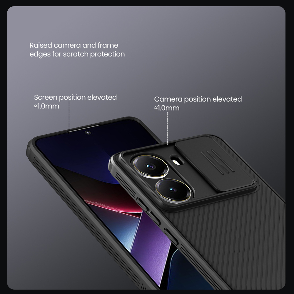 Чехол с защитной шторкой для камеры от Nillkin на Xiaomi Poco X7 Pro, серия CamShield Pro Case