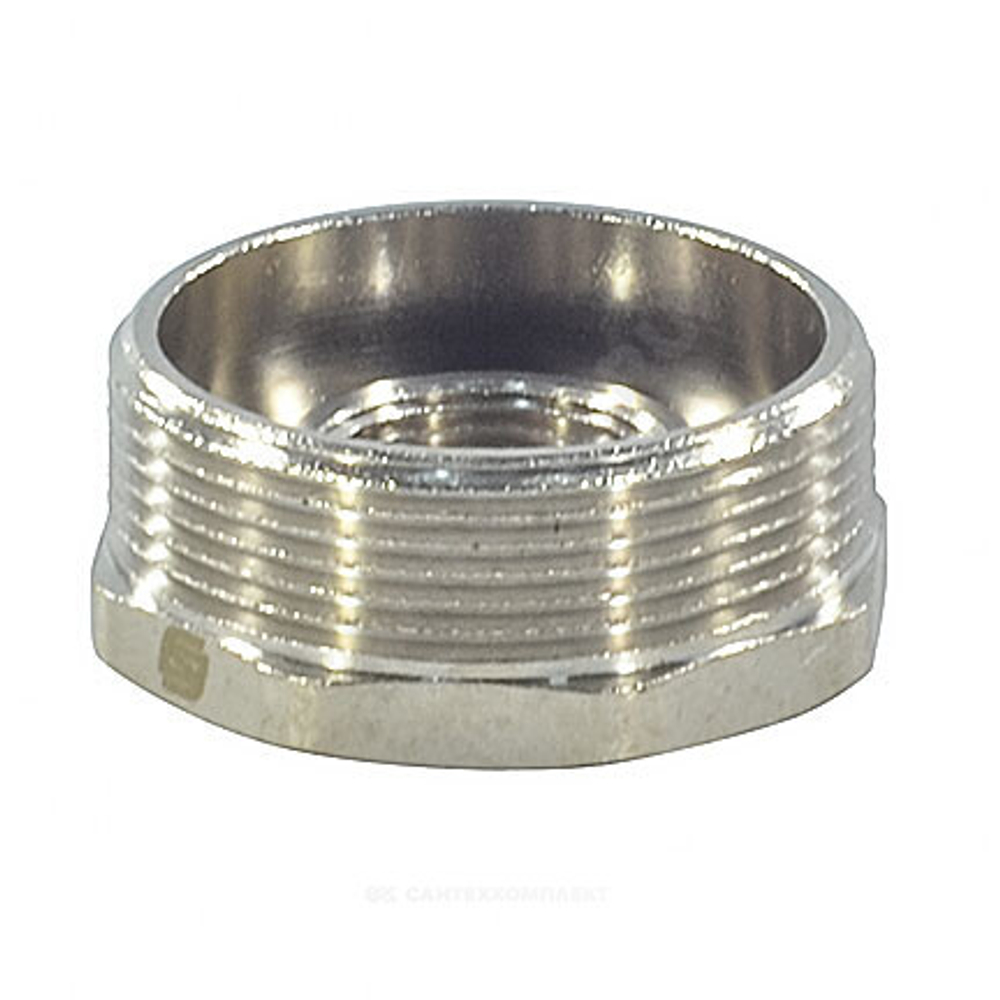 Футорка латунь никель Ду 15х10 (1/2"х3/8") НР/ВР SantechSystems