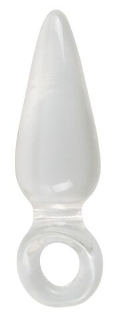 Анальная втулка с колечком на пальчик Finger Plug - 9,5 см. (Цвет: прозрачный)