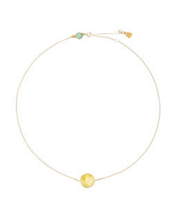 Подвеска круглый желтый шар, натуральный камень