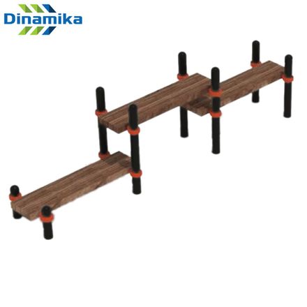 Трехуровневая скамейка круглый профиль D108