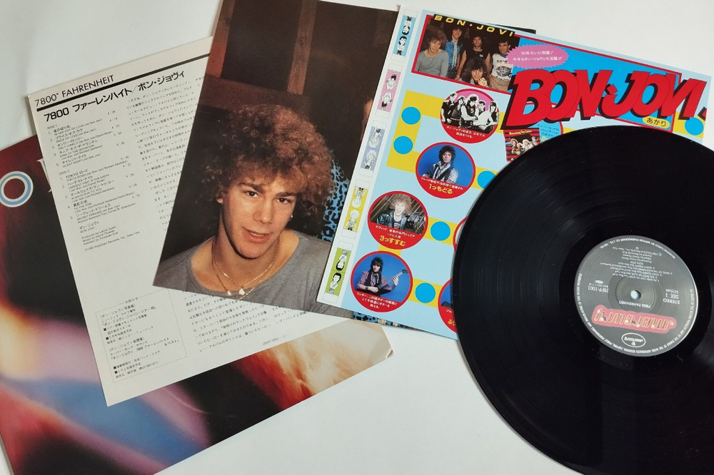 Винтажная виниловая пластинка LP Bon Jovi 7800 Fahrenheit (Japan 1985) (No Obi) (Poster)