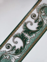 Бордюр бумажный 12 см окантовка лента цвет зеленый