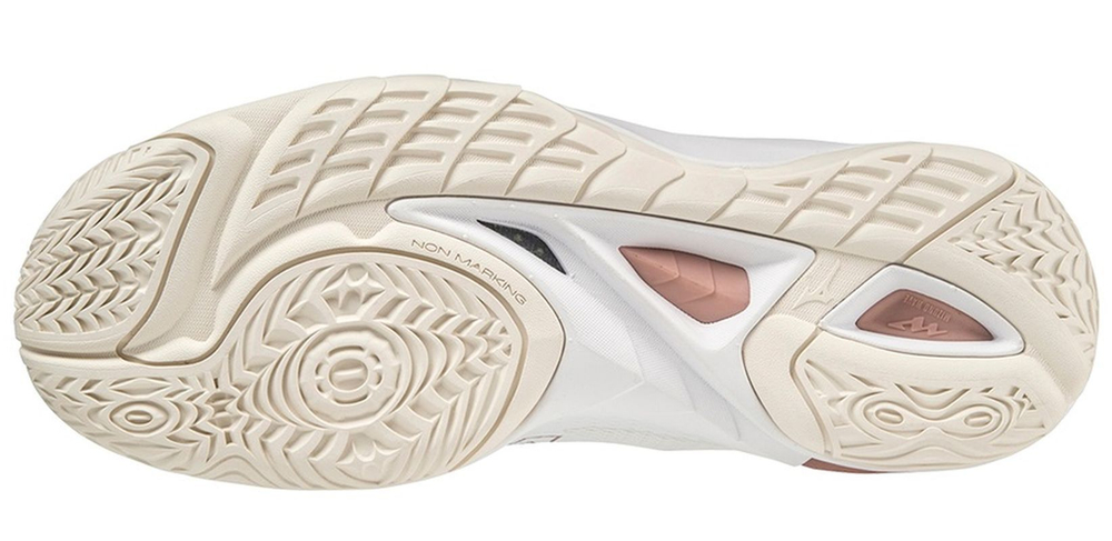 Женские кроссовки для бадминтона/сквоша Mizuno Wave Mirage 4 - white/rose/snow white