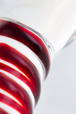 Фаллоимитатор Sexus Glass стеклянный с красными полосками 21 см