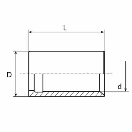 Муфта DN 25 1SS PTFE