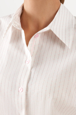 22989 Блузка женская (молочный, серая полоска)