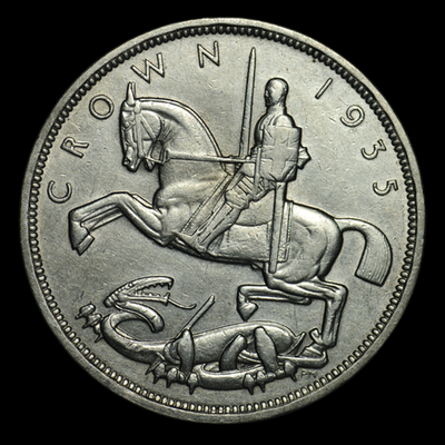 Юбилейная 1 крона 1935 г. Великобритания серебро