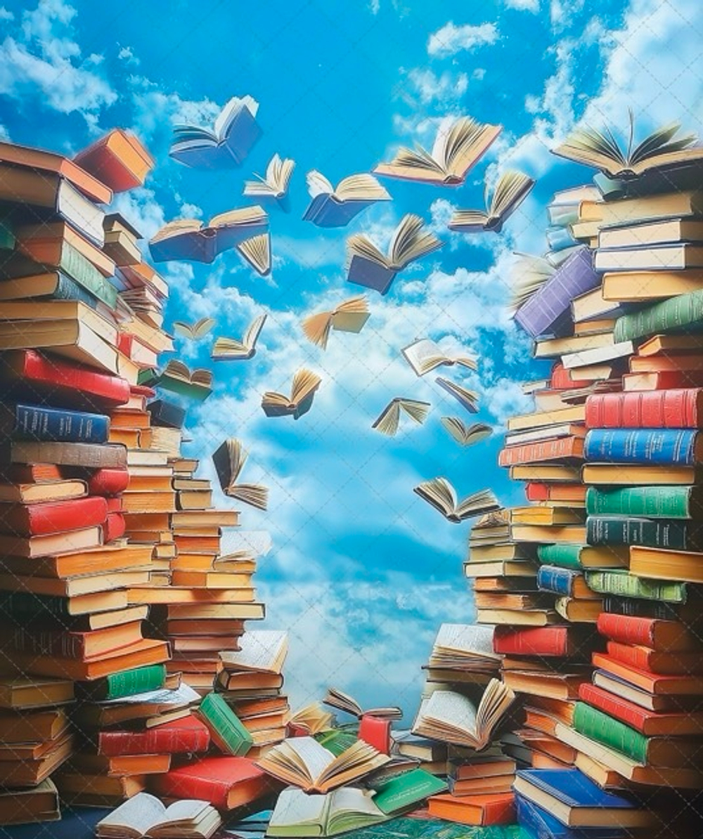 Летающие книги №1 - фон неопреновый