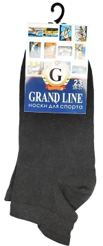 Носки для спорта GRAND LINE (С-32, язычок), чёрный, р. 25