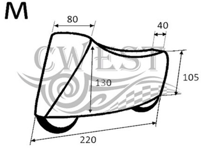 Чехол парковочный для мотоцикла универсальный черный, размер М
