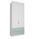 Шкаф 900 с ящиками Лавис ШД 900.1 (Белый/Зеленый софт)