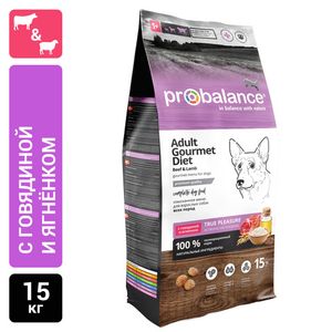 Сухой корм ProBalance Gourmet diet Adult для взрослых собак с говядиной и ягненком