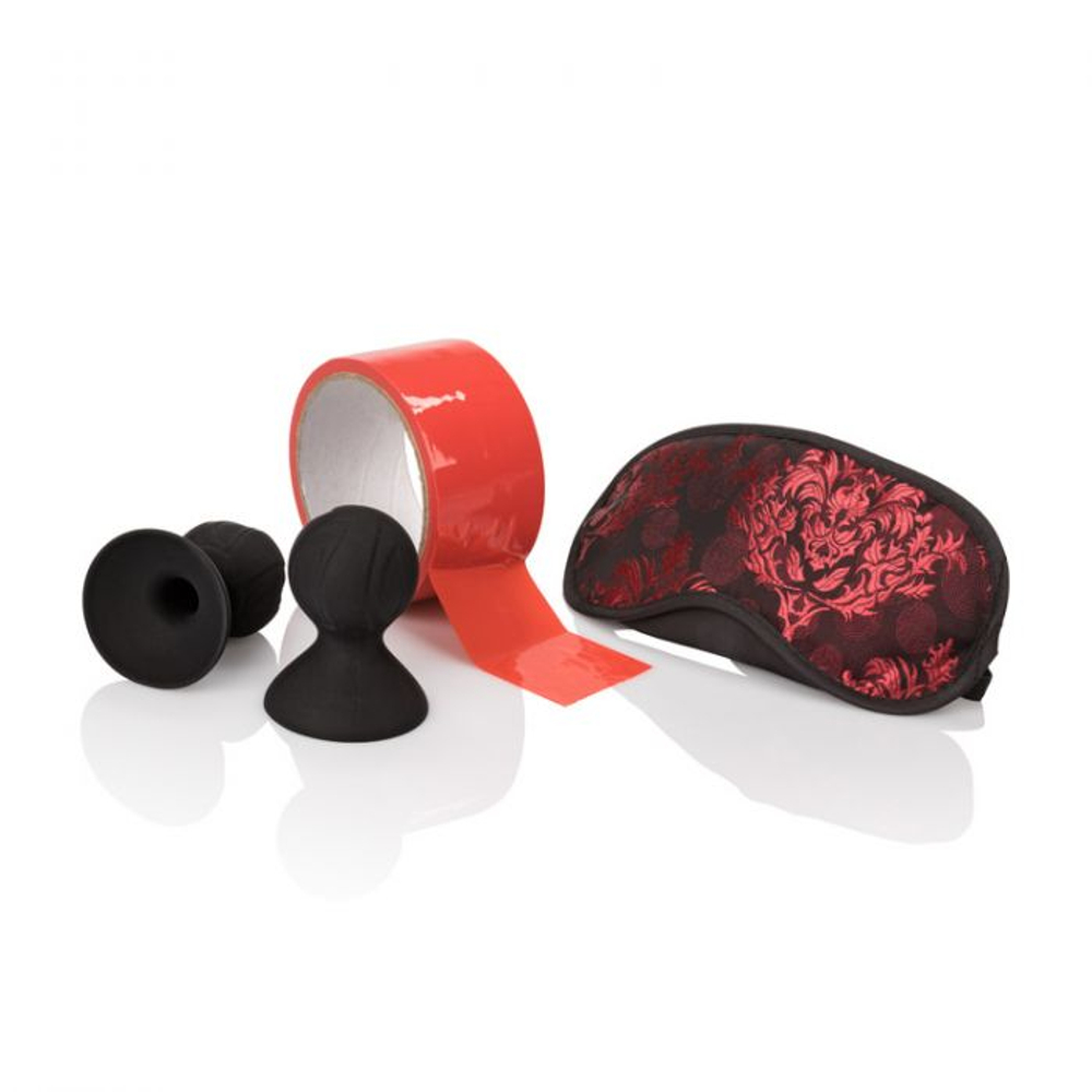 Набор для БДСМ-игр Scandal Beginner s Fetish Kit (Цвет: красный с черным)