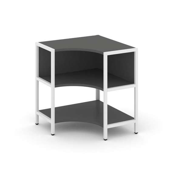 Shelf System Односекционный угловой стеллаж двухярусный SN.STMU-211 Антрацит/Металл Белый 810*810*87