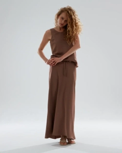 Топ из сатина коричневый