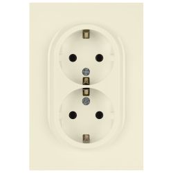 Розетка ЭРА Arktik 16-2105-02 двойная с заземлением 2X2P+E Schuko со шторками 16А-250В слоновая кость | Эра Arktik
