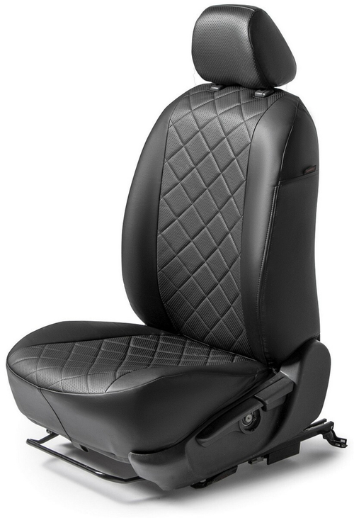 Авточехлы Rival Ромб (зад. спинка 40/60) для сидений Lada Xray Cross хэтчбек 2018-н.в., эко-кожа, черные, SC.6012.2
