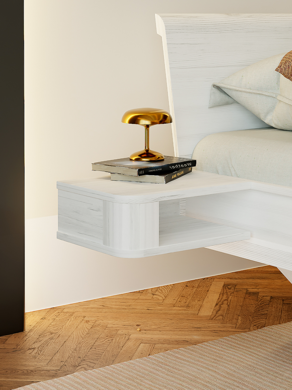 Комплект парящих прикроватных тумб Калантея из массива дуба