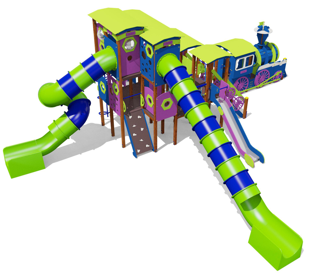 Игровой комплекс Поезд 07078.21 для детей 6-12 лет для уличной площадки