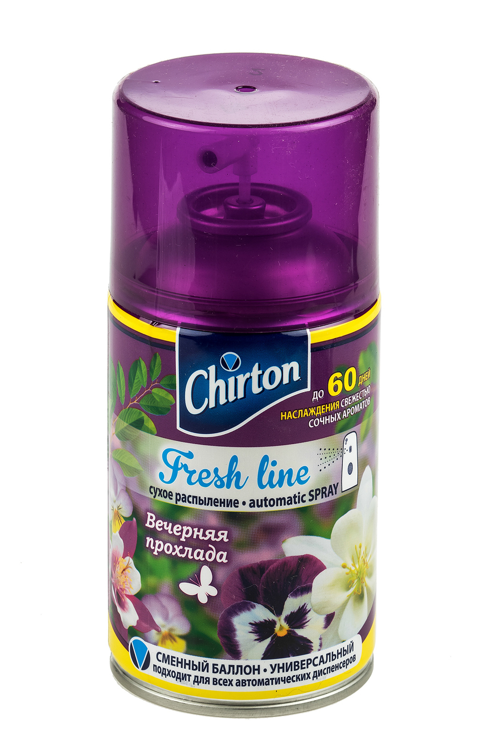 Освежитель Чиртон Фреш Лайн с ароматом Вечерняя прохлада сменный баллон для диспенсера 250мл аэрозоль "Чиртон"