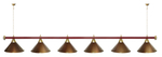 Лампа STARTBILLIARDS 6 пл. (плафоны зеленые,штанга золотая,фурнитура золото)