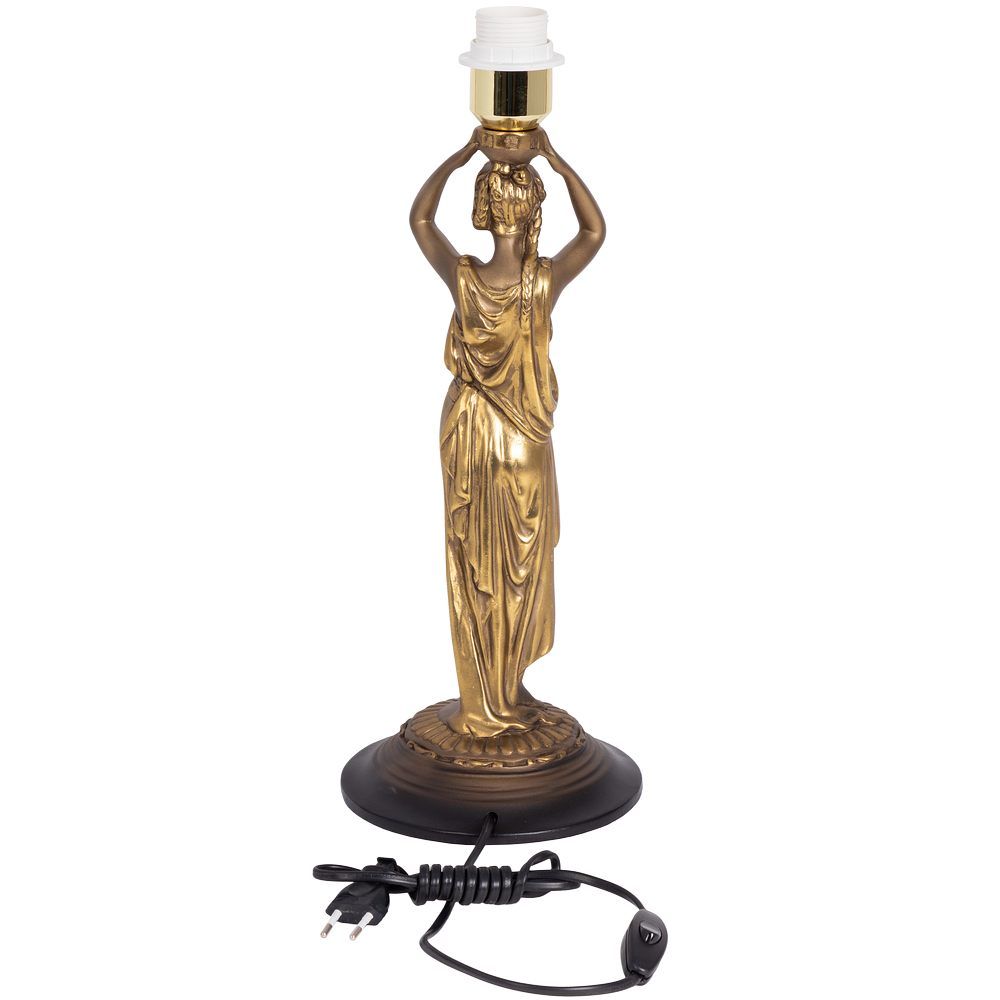 Настольная лампа Гречанка Бронза с абажуром Тюссо Vatican (Ватикан) Крем