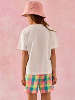 Футболка и шорты в комплекте для девочки Next AD0-174, Белый, Розовый, Салатовый