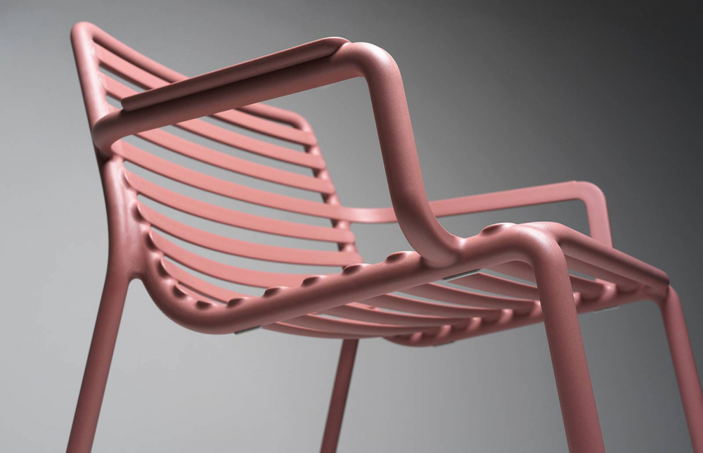 Лаунж кресло пластиковое Nardi Doga Relax, марсала