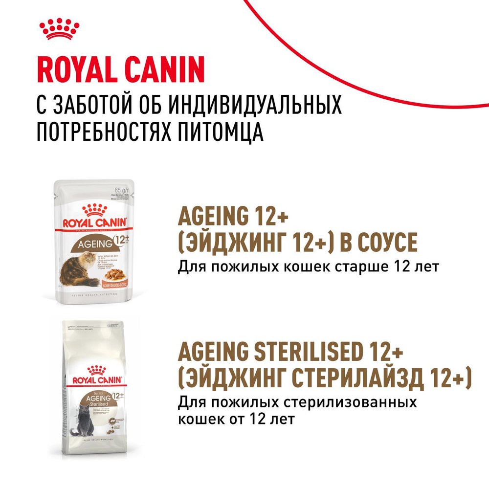 Royal Canin Ageing 12+ Корм консервированный для стареющих кошек старше 12 лет в желе 85г