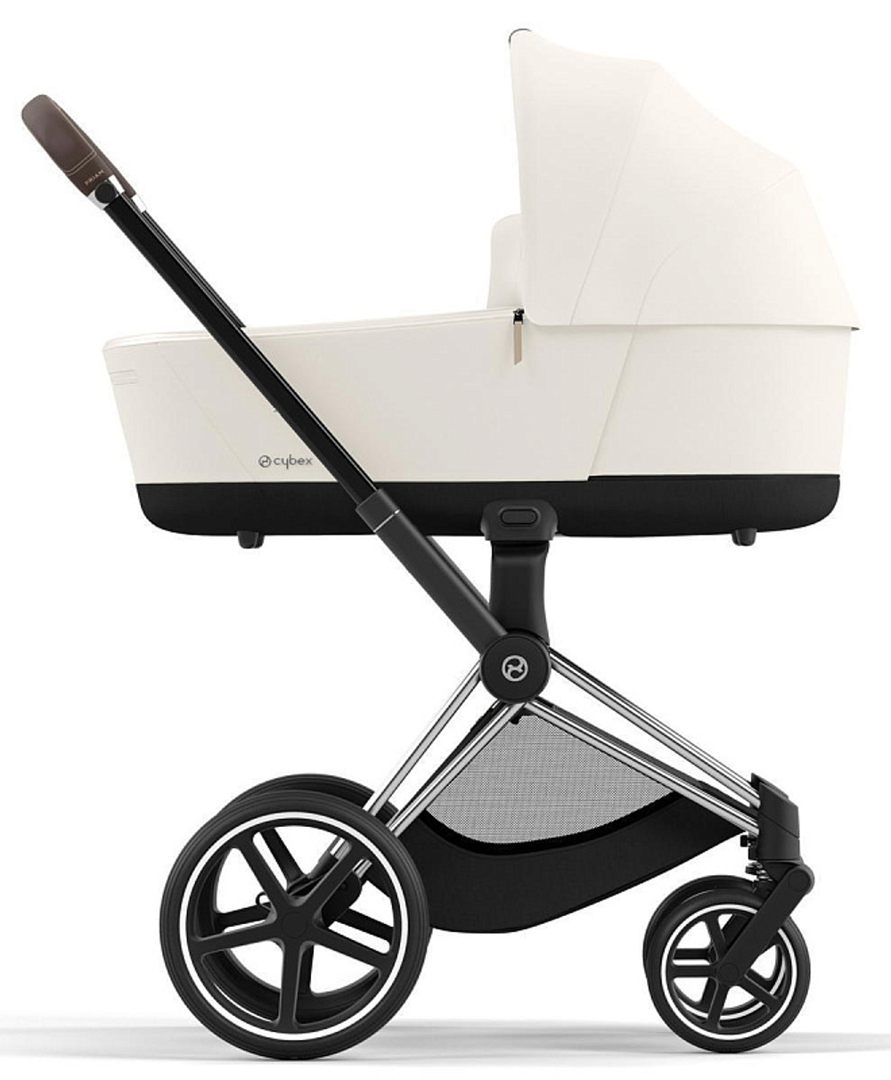 Коляска 3 в 1 Cybex Priam IV Chrome Brown complete и автокресло Aton S2 i-Size Ocean Blue Off White