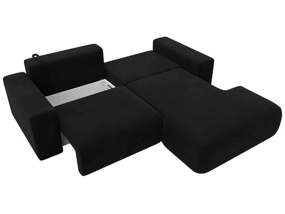 Диван угловой Лига-036 НПБ Классик правый угол МИКРОВЕЛЬВЕТ Черный