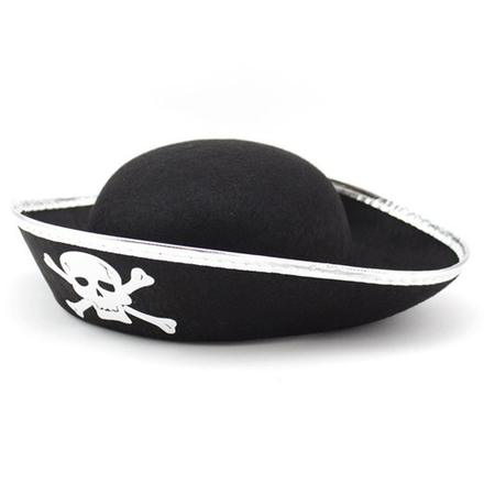 Шляпа Пиратская с серебряной лентой, размер 60 см #184301