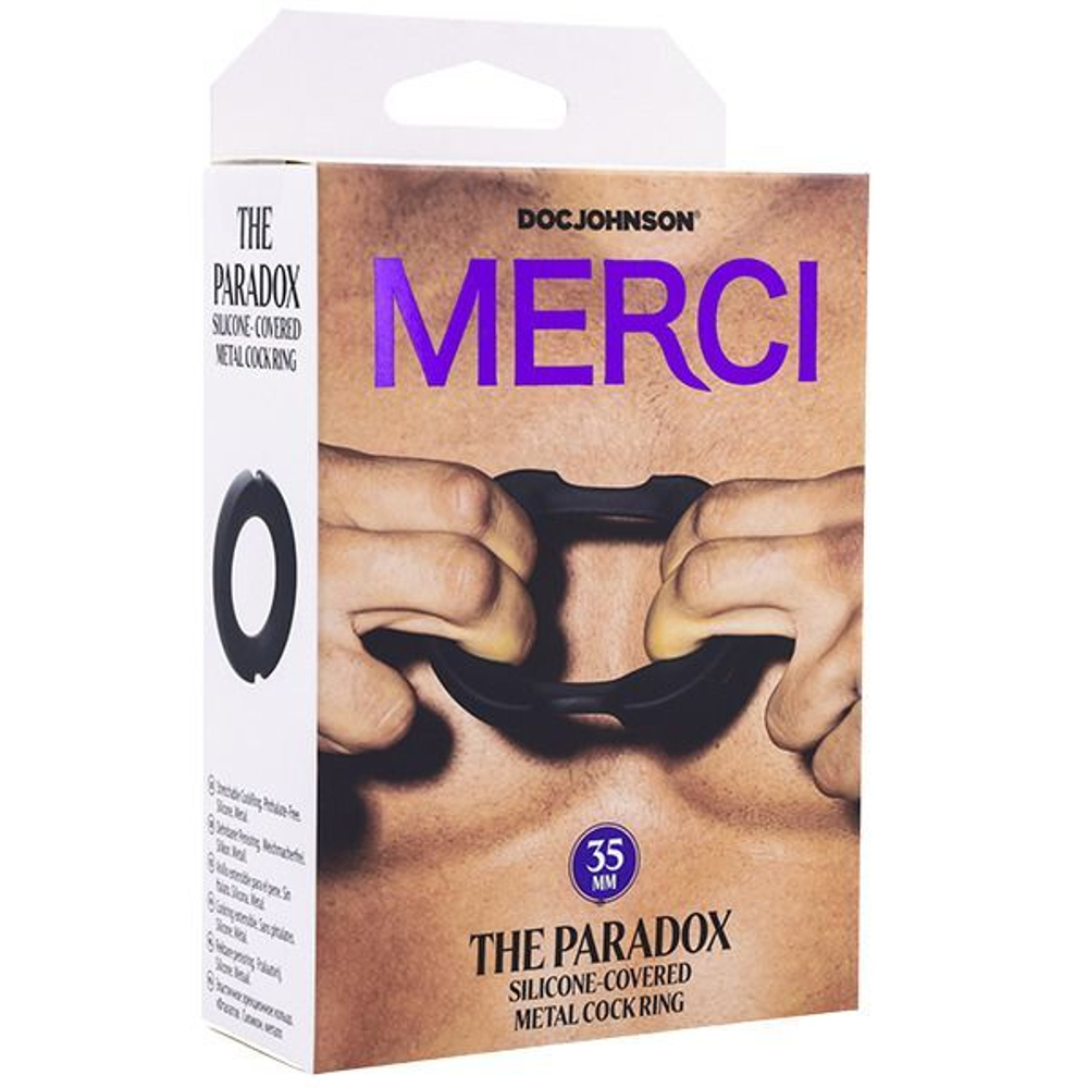 Черное эрекционое кольцо Merci The Paradox 35mm