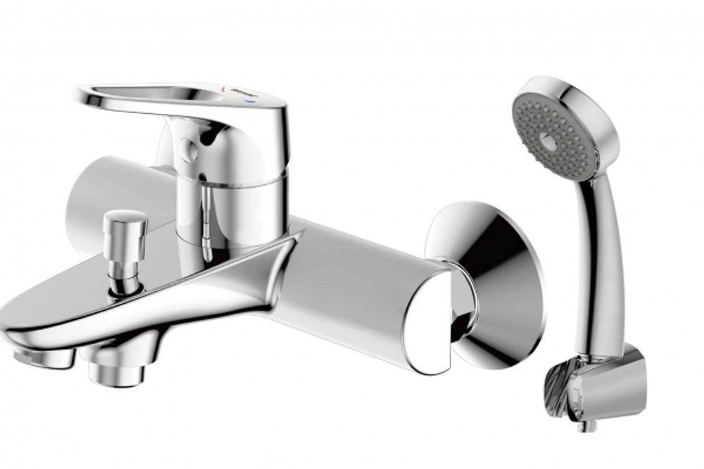 Смеситель для ванны с коротким изливом с аксессуарами Bravat Drop-D