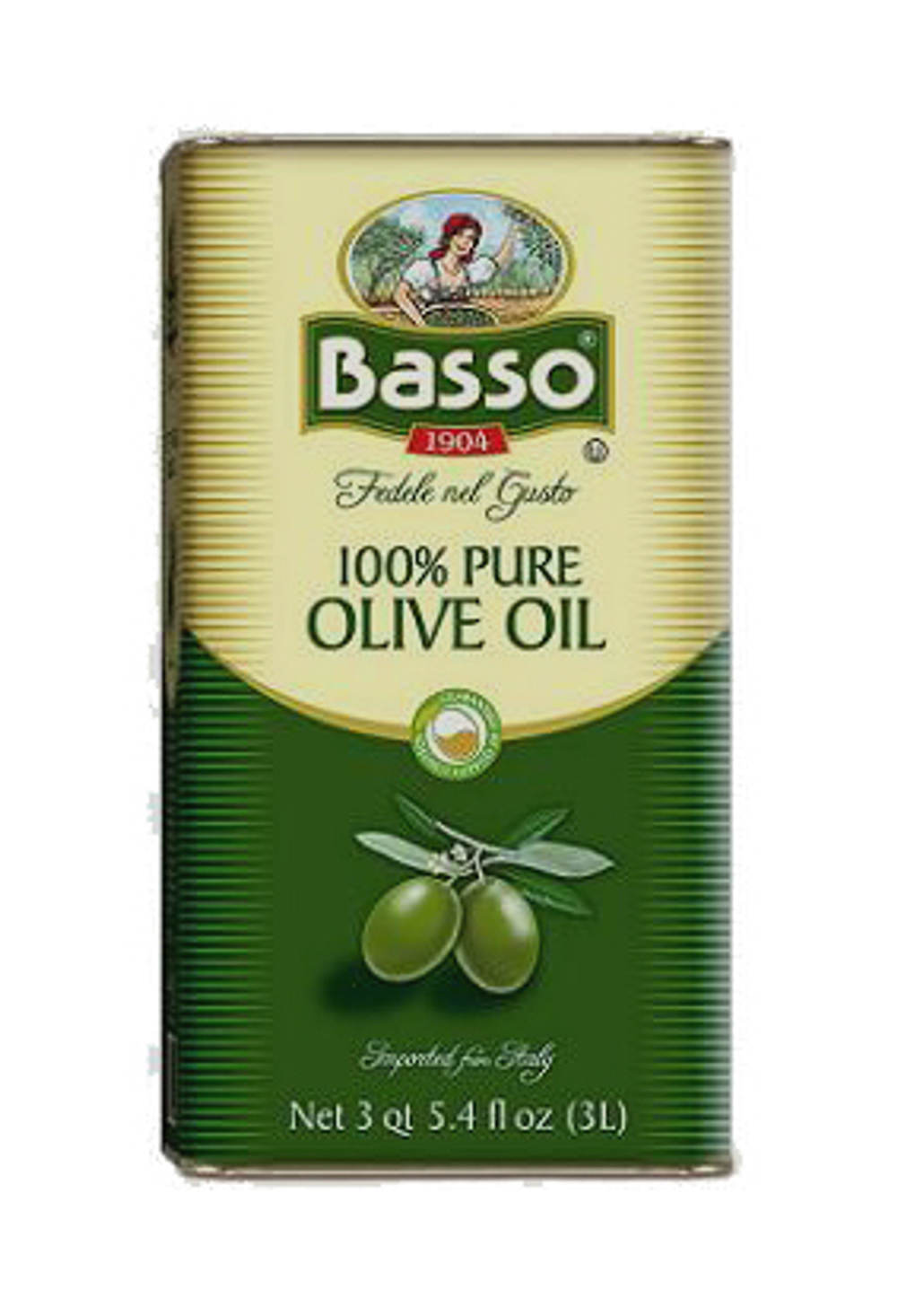 Оливковое масло BASSO (Pure) 3 литра в жестяной банке-канистре Италия
