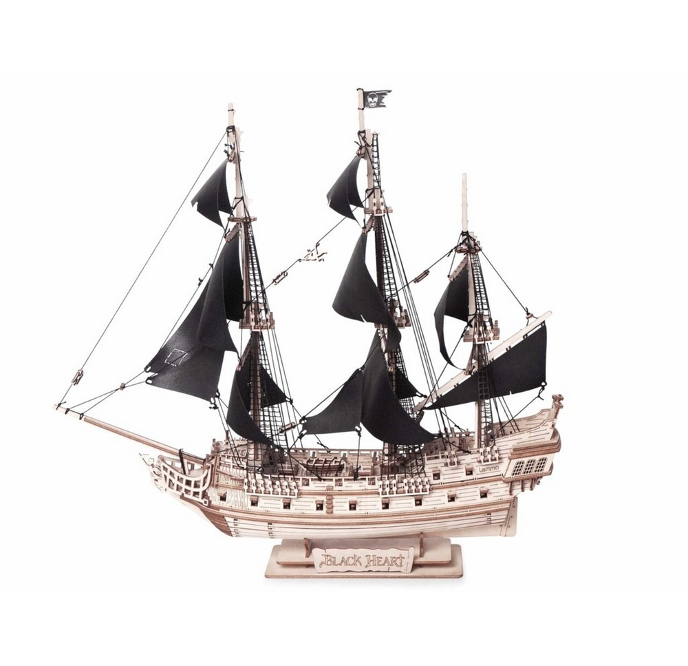 Корабль "Черное сердце" (Lemmo). Сборная модель, деревянный конструктор, 3D пазл, подарки, хобби, короблестроение
