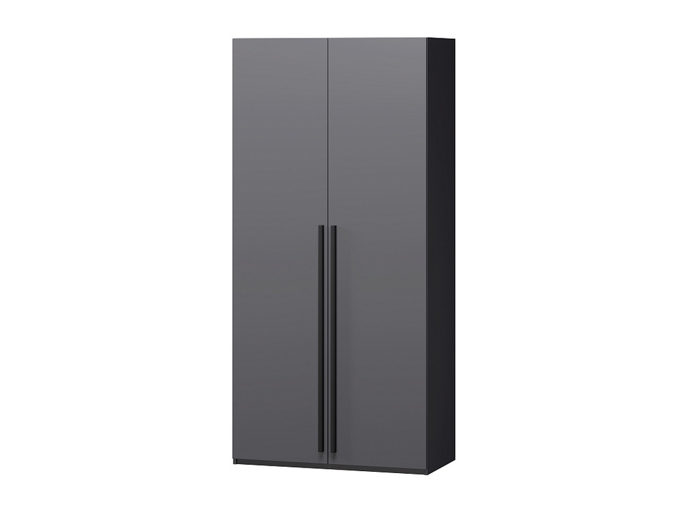 Распашной двухсекционный шкаф Лорена Пакс-2 Серый Графит 162 PE 80*40*200 см, Серый   Фиеста