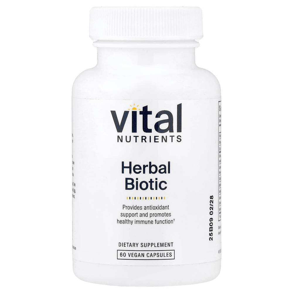 Vital Nutrients, Herbal Biotic, биотик, 60 веганских капсул
