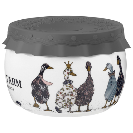 БАНКА LEFARD "FAMILY FARM" С СИЛИКОНОВОЙ КРЫШКОЙ 11,5*11,5*7,5 CM 500 МЛ