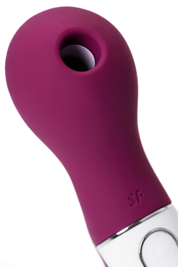 Вакуум-волновой стимулятор клитора с вибрацией Satisfyer Lucky Libra, силикон, бордовый, 15,7 см