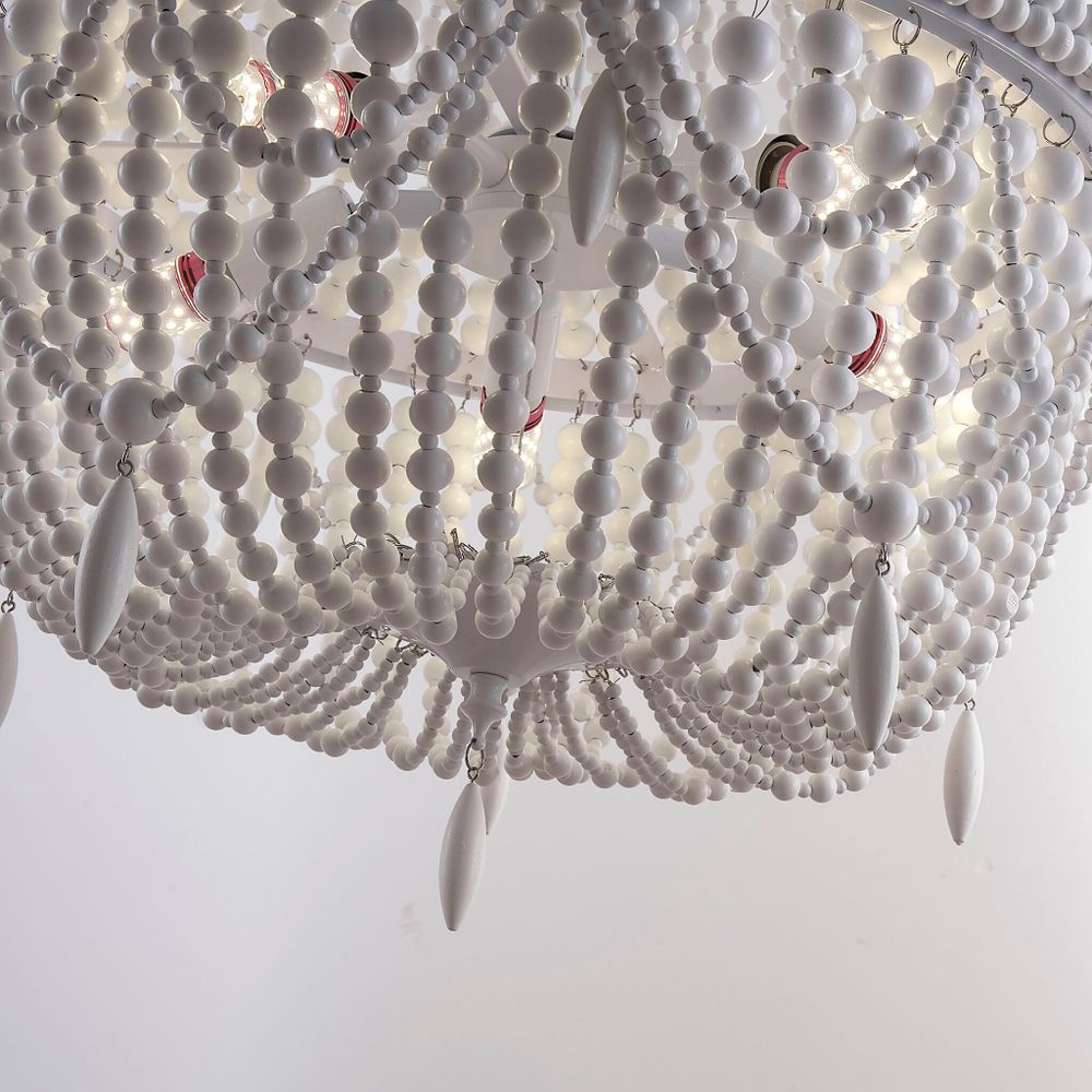 Люстра Anselme White Wood Large Chandelier By Imperiumloft