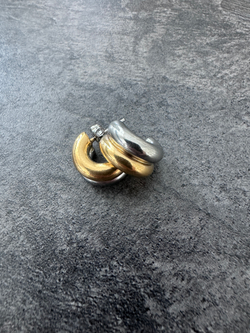 Серьги Dansk Copenhagen, Passion Waterproof, полукольца, биколорные, DNSK26.1-3W2401029 (серебристый