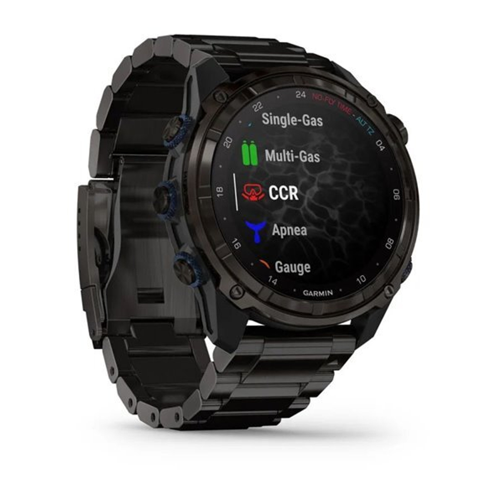 Умные часы Garmin Descent MK3i - 51 мм титан Carbon Grey DLC с черным силиконовым ремешком и приемопередатчиком Descent T2