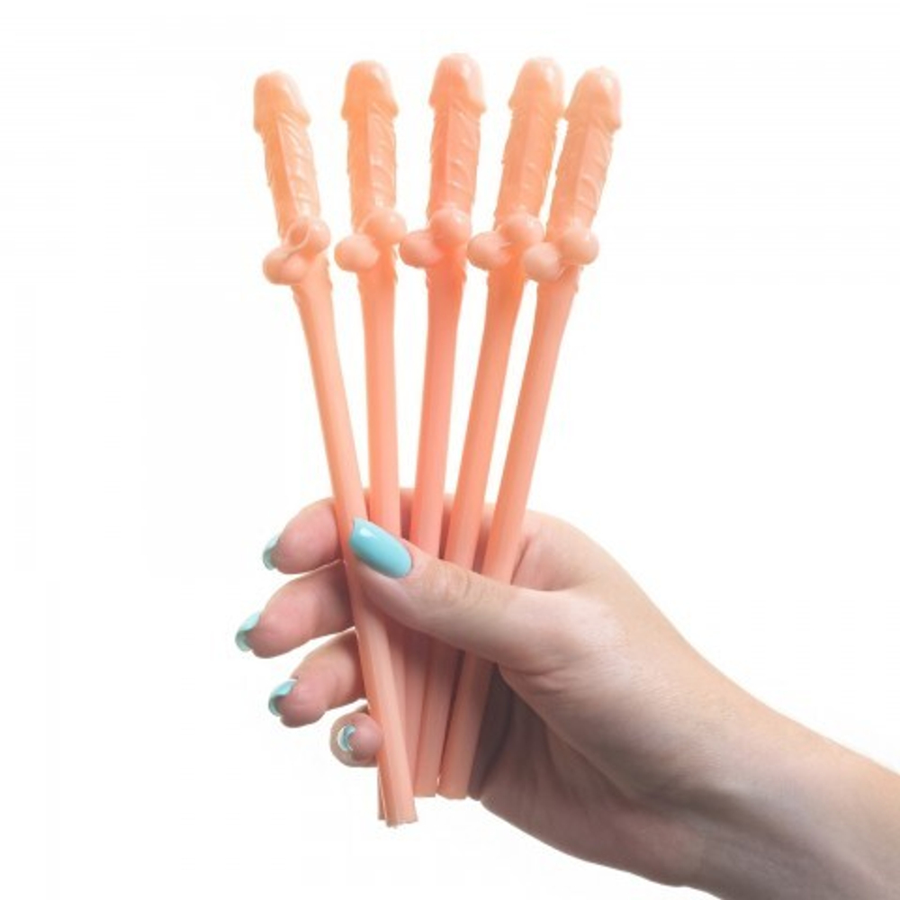 Трубочки коктейльные "18+", телесные 5 штук 9228073