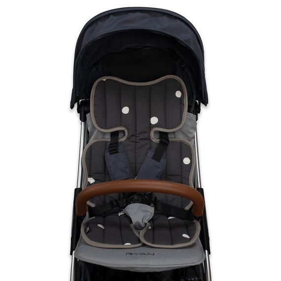 Матрасик стеганый Organic Factory Горох, серый