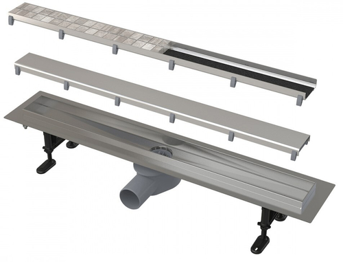 Трап  желоб с унив. крышкой (750мм) нерж  ALCAPLAST