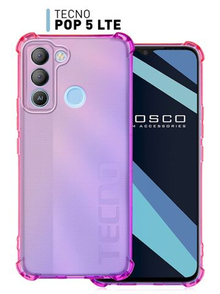 Чехол ROSCO для Tecno Pop 5 LTE оптом (арт. TCN-P5LTE-HARD-TPU-PINK-PURPLE)