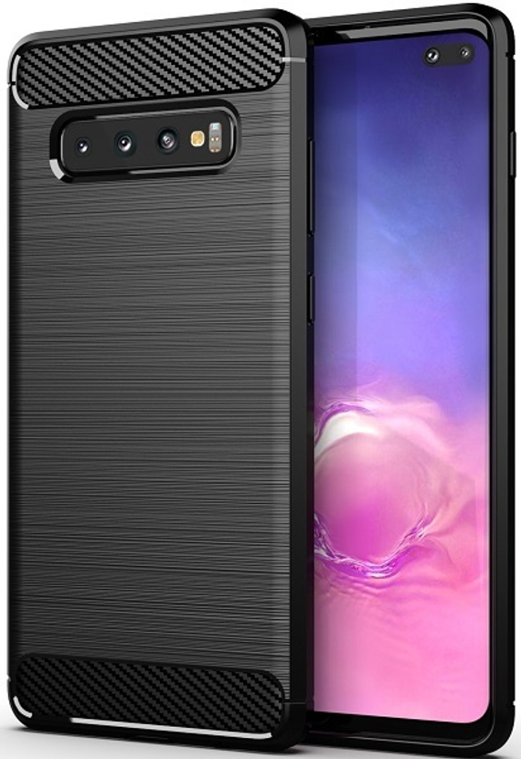 Чехол для Samsung Galaxy S10 Plus цвет Black (черный), серия Carbon от Caseport