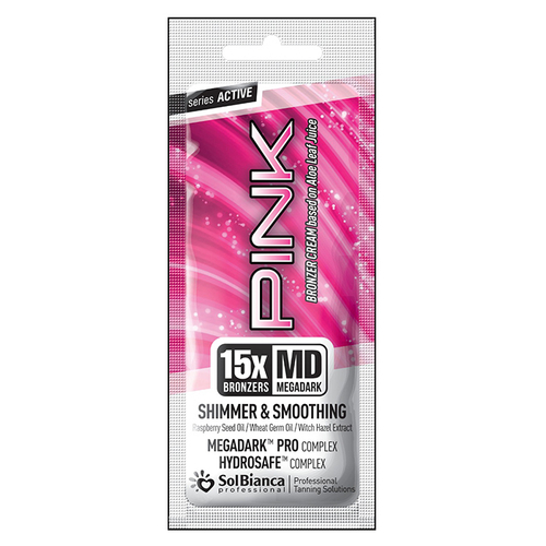 Крем - автозагар Pink с шиммер эффектом, маслом малиновых косточек и зародышей пшеницы, 15 мл